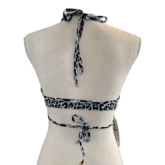 Michael Kors Thora Leopard Print Wrap Triangle Bikini Top Women Small NEW - Picture 6 of 10
